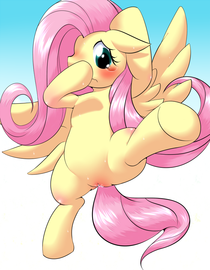 2013 blush cutie_mark equine female feral floppy_ear fluttershy_(mlp) friendship_is_magic green_eyes group hair horse long_hair my_little_pony pegasus pink_hair pony pussy pussy_juice sex solo spread_legs spreading sweat tear wing_boner wings yellow_fur