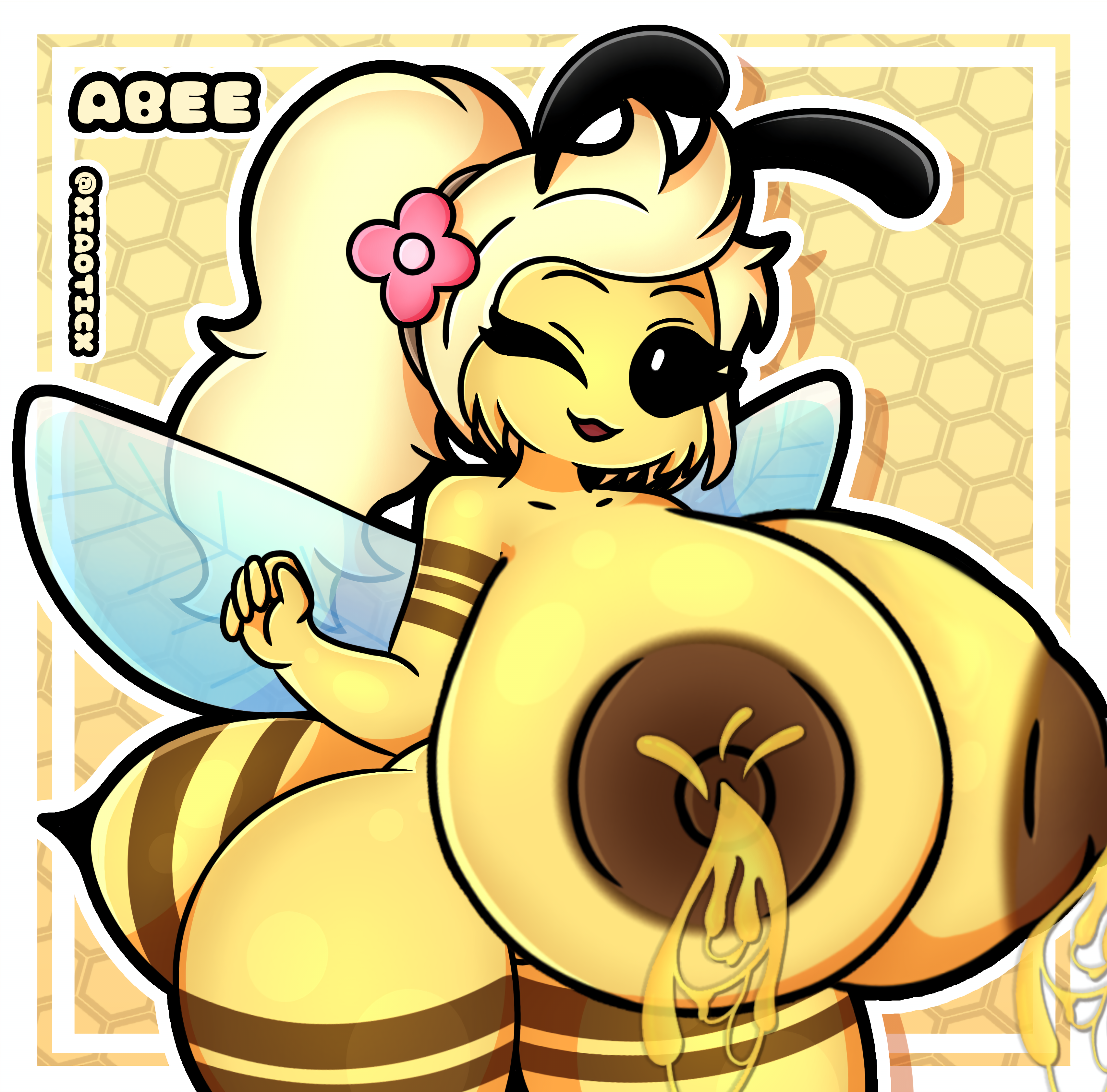 1girls, 2025, animal ears, antennae, anthro, anthro only, ass, back pain, barefoot, bee, bee girl, big areola, big ass, big breasts, big butt, big nipples, big thighs, breasts, breasts bigger than head, bubble ass, bubble butt, bweswees bizznip, completely nude, curvy, curvy body, cute, cute face, detailed, erect nipples, eyebrows, eyelashes, fat ass, fat butt, female, female focus, female only, feral, fluffy, full body, fur, furry, furry breasts, furry female, furry only, furry tail, hips, huge ass, huge breasts, huge butt, huge nipples, humanoid, improvised, looking at viewer, medium hair, milk, milking, naked, naked female, nipples, nude, nude female, original, original artwork, original character, original characters, pussy, pussy lips, queen, sex toy, sexy, shading, smug, solo, solo female, suggestive, tail, thick, thick ass, thick butt, thick thighs, vagina, wide hips, wings, xiaoticx