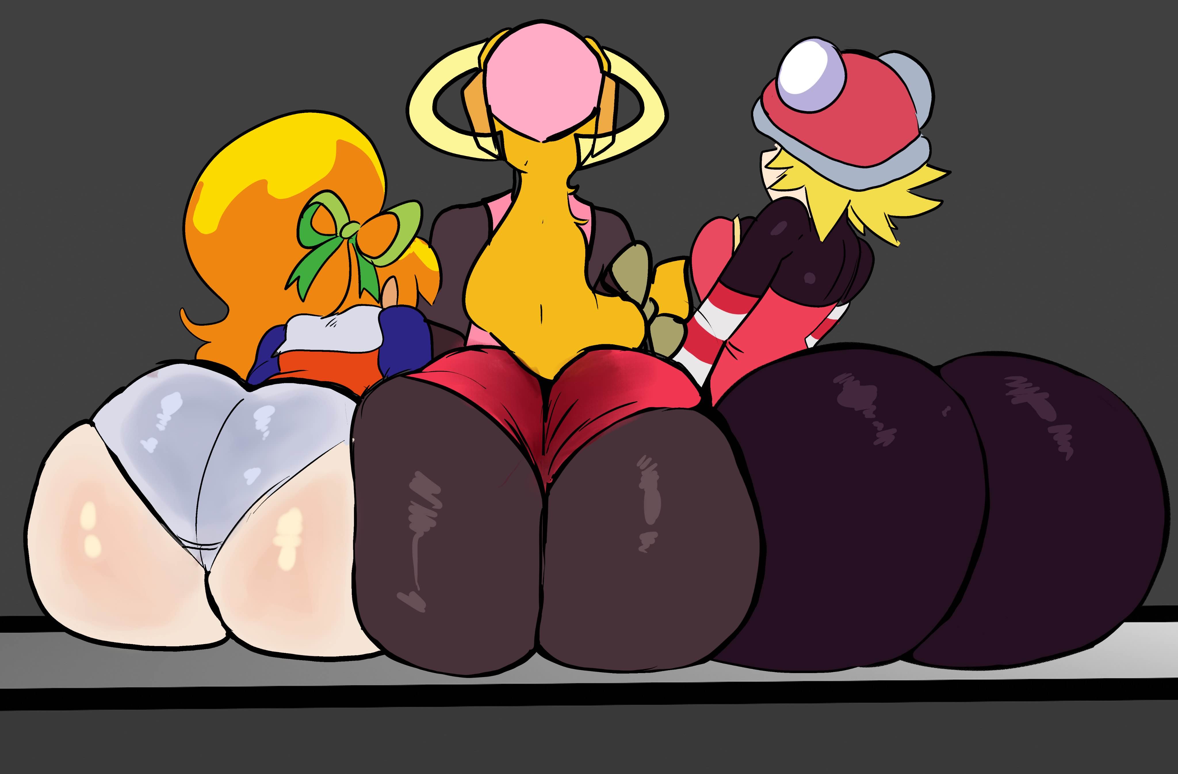 3girls, ass, female, harp note, hibiki misora, huge ass, lemonadepikachu, mega man, mega man (classic), mega man battle network, mega man star force, roll, roll.exe, sonia strumm, tagme, voluptuous