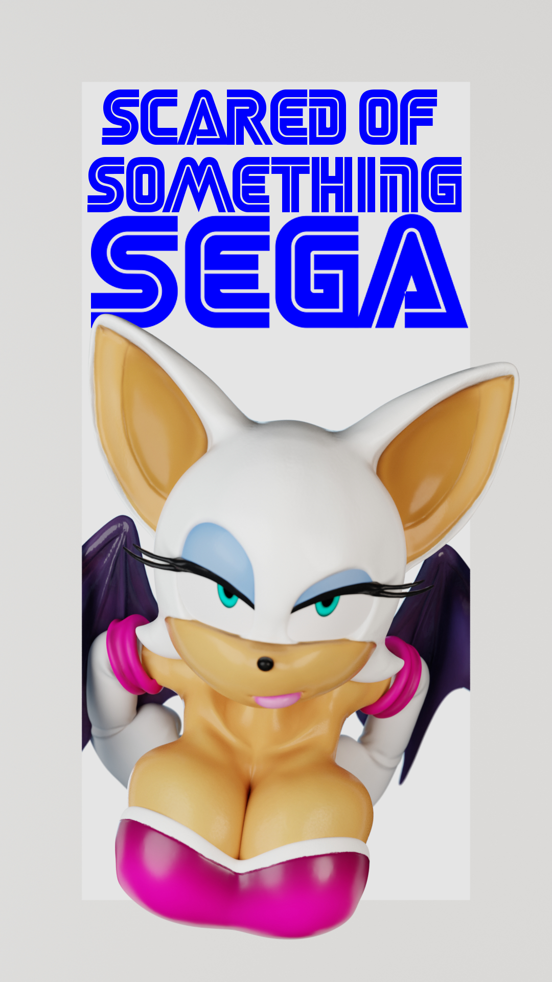 3d, 3d model, bat, big breasts, breasts, cleavage, eyelashes, eyeshadow, female, gloves, looking at viewer, mobian, mobian (species), mobian bat, rouge the bat, sega, sonic (series), sonic adventure 2, sonic the hedgehog (series), thespig, wings
