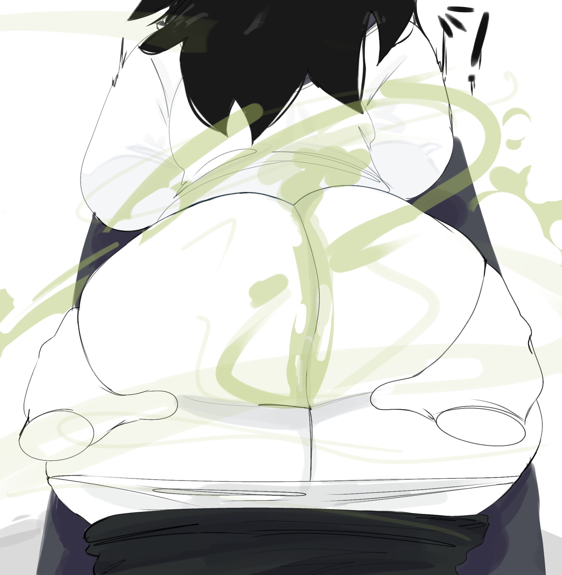 1boy, anon, ass, big ass, creepypasta, fart, fart fetish, farting at viewer, genderswap, genderswap (mtf), jeff the killer, male, novacartridge (artist), pale skin, rule 63