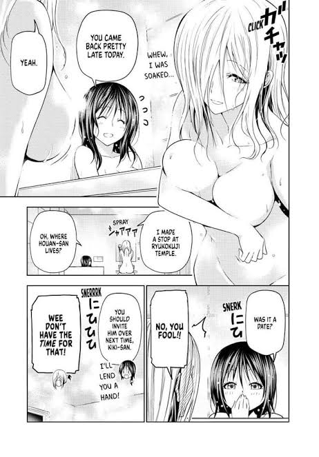 aoba_yuzuki bathing big_breasts conversation kiki(temple) kiki_(tenpuru) manga shy tenpuru wet_hair