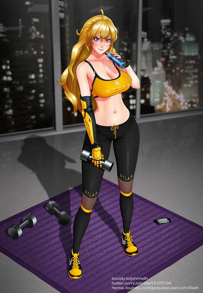 1girls blonde_hair female female_only fully_clothed john_reith long_hair rwby solo solo_female tagme tight_clothing yang_xiao_long