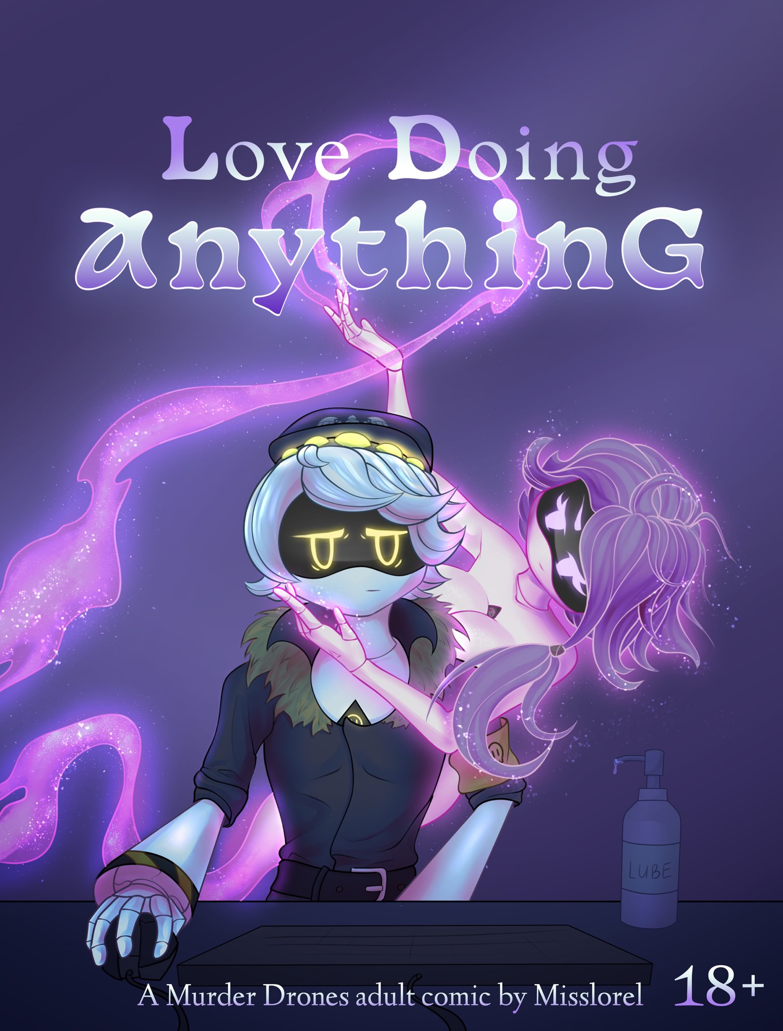 1boy, 1girls, 2d, comic, comic cover, comic page, cover art, english text, female, glitch productions, humanoid, lorelarts, male, male/female, murder drones, n (murder drones), nori (murder drones), robot, robot boy, robot girl, robot humanoid, screen face, text