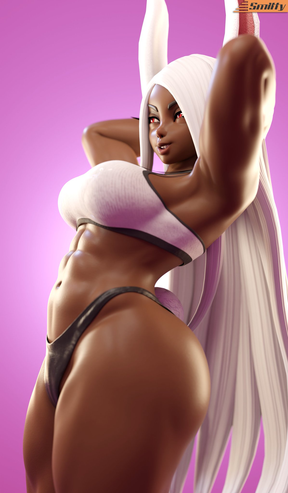 1girls, 3d, ass, big ass, big breasts, bra, breasts, brown body, brown skin, brown-skinned female, bust, busty, chest, curvaceous, curvy, curvy figure, dark skin, dark-skinned female, female, female focus, hero, heroine, hips, hourglass figure, huge breasts, human, large breasts, legs, mature, mature female, miruko, my hero academia, panties, rumi usagiyama, shounen jump, slim waist, smitty34, solo, superhero, superheroine, thick, thick hips, thick legs, thick thighs, thighs, voluptuous, waist, white hair, wide hips