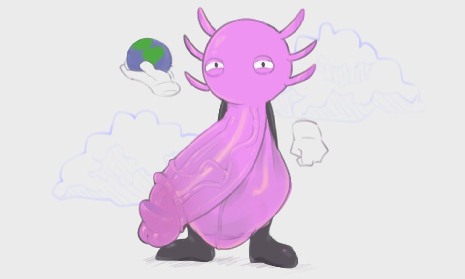 amphibian anthro axolotl balls big_balls big_penis floating_hands genitals holding_object huge_balls huge_cock humanoid_genitalia humanoid_penis hyper hyper_balls hyper_genitalia hyper_penis kinito kinitopet looking_at_viewer male marine mole_salamander narrowed_eyes penis pink_penis salamander solo tacogatooooo vein veiny_penis waddling_head