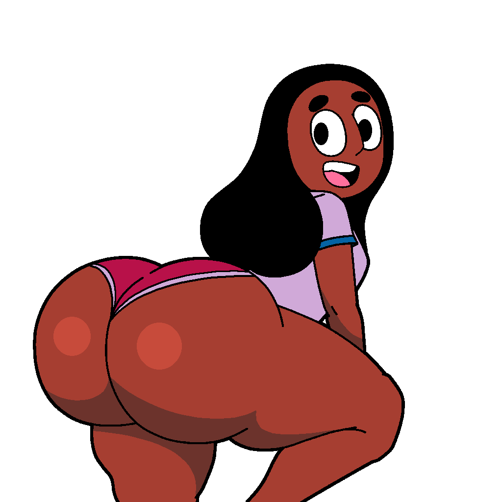 blackmorty_(artist) booty_shorts bubble_butt connie_maheswaran dark-skinned_female dark_skin huge_ass looking_at_viewer looking_back steven_universe transparent_background