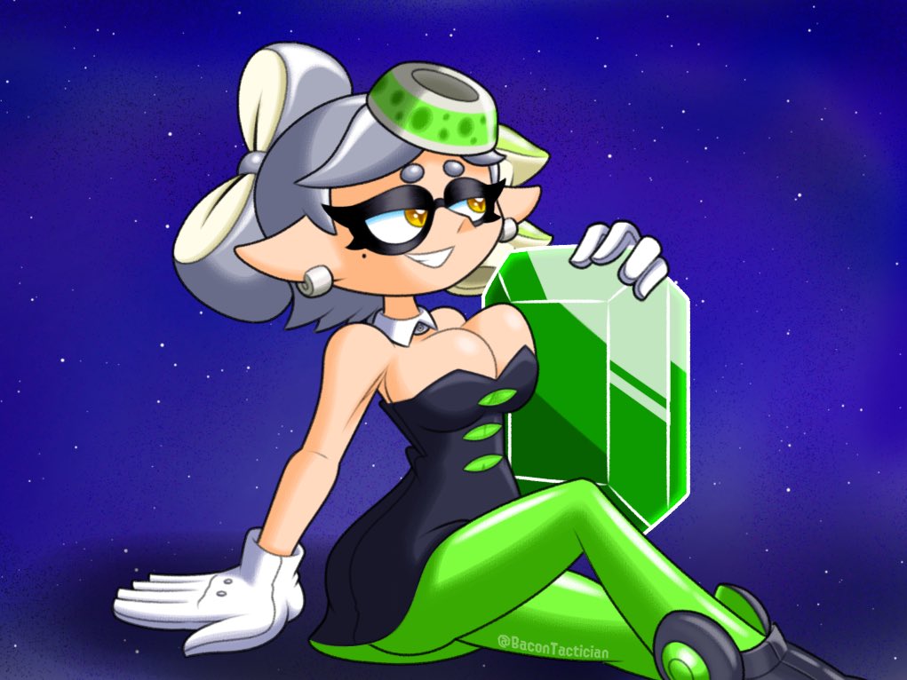 alternate_breast_size bacontactician big_breasts breasts emerald female female_only marie_(splatoon) nintendo solo splatoon splatoon_(series) tacticalbacon84