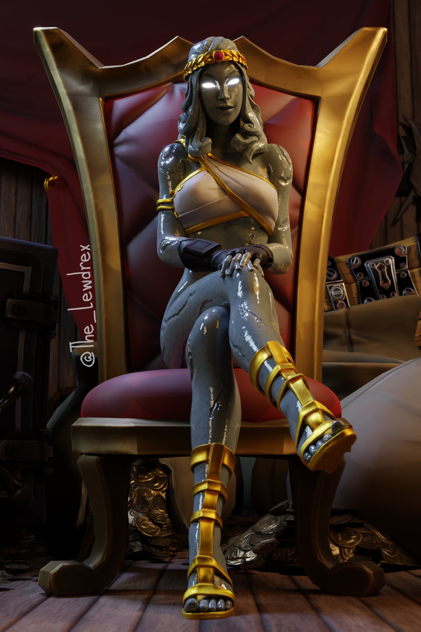 1girls 2020 3d 3d_(artwork) detailed_background epic_games female female_focus female_only fortnite fortnite:_battle_royale glowing_eyes grey_body lewdrex oil oiled oiled_body oiled_skin oily partially_clothed pose posing presenting shiny shiny_skin sitting solo solo_focus stone_body stone_skin stoneheart topwear watermark white_eyes