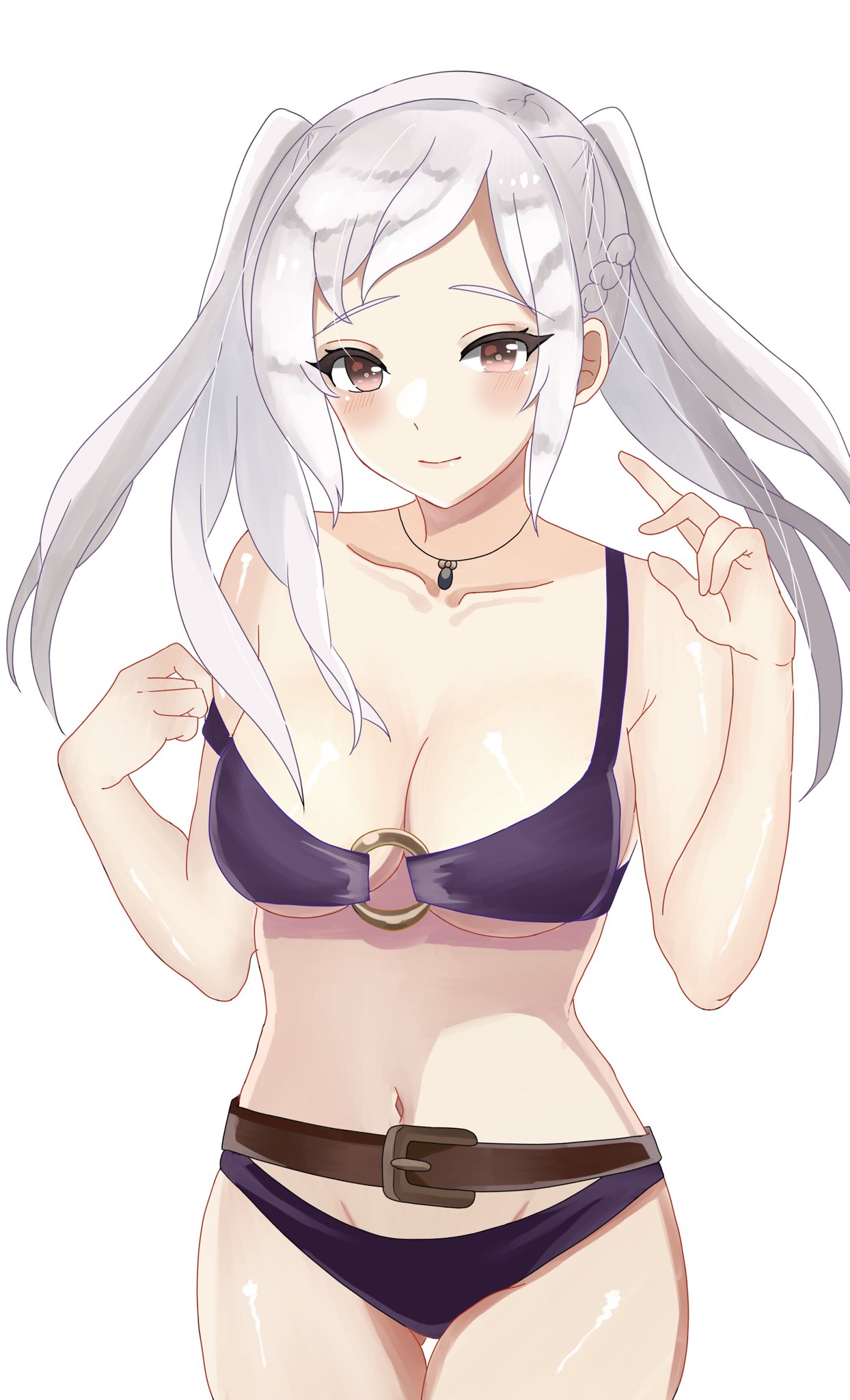 alternate_costume bikini breasts female female_only fire_emblem fire_emblem_awakening fire_emblem_heroes looking_at_viewer n_54 nintendo official_alternate_costume purple_bikini purple_swimsuit robin_(female)_(summer)_(fire_emblem) robin_(fire_emblem) robin_(fire_emblem)_(female) solo swimsuit