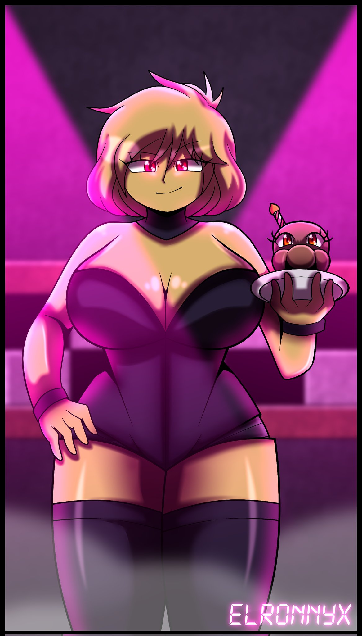 chica_(fnaf) elronnyx female five_nights_at_freddy's five_nights_in_anime tagme thick_thighs