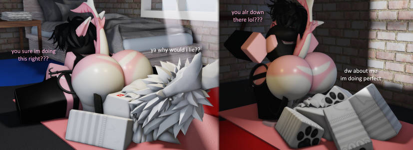 3d, ass, ass smothering, big ass, femboy, furry, gay, luvia (mermio), male, massive ass, mermio, roblox, robloxian, shark tail, smothering, smothering ass, sylia (mermio), tagme, thick thighs