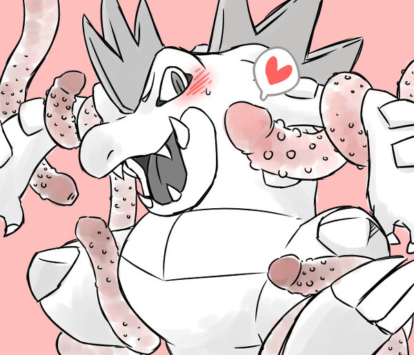 feraligatr heart pokemon reddish tentacle