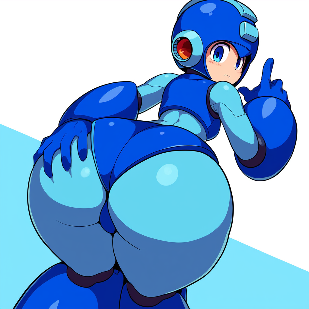 ai_generated ass_focus big_ass_(male) big_butt bottom_heavy bottom_heavy_femboy bubble_butt capcom femboy huge_ass hyper_ass male_only mega_man mega_man_(character) smesh_(artist) tagme voluptuous_femboy