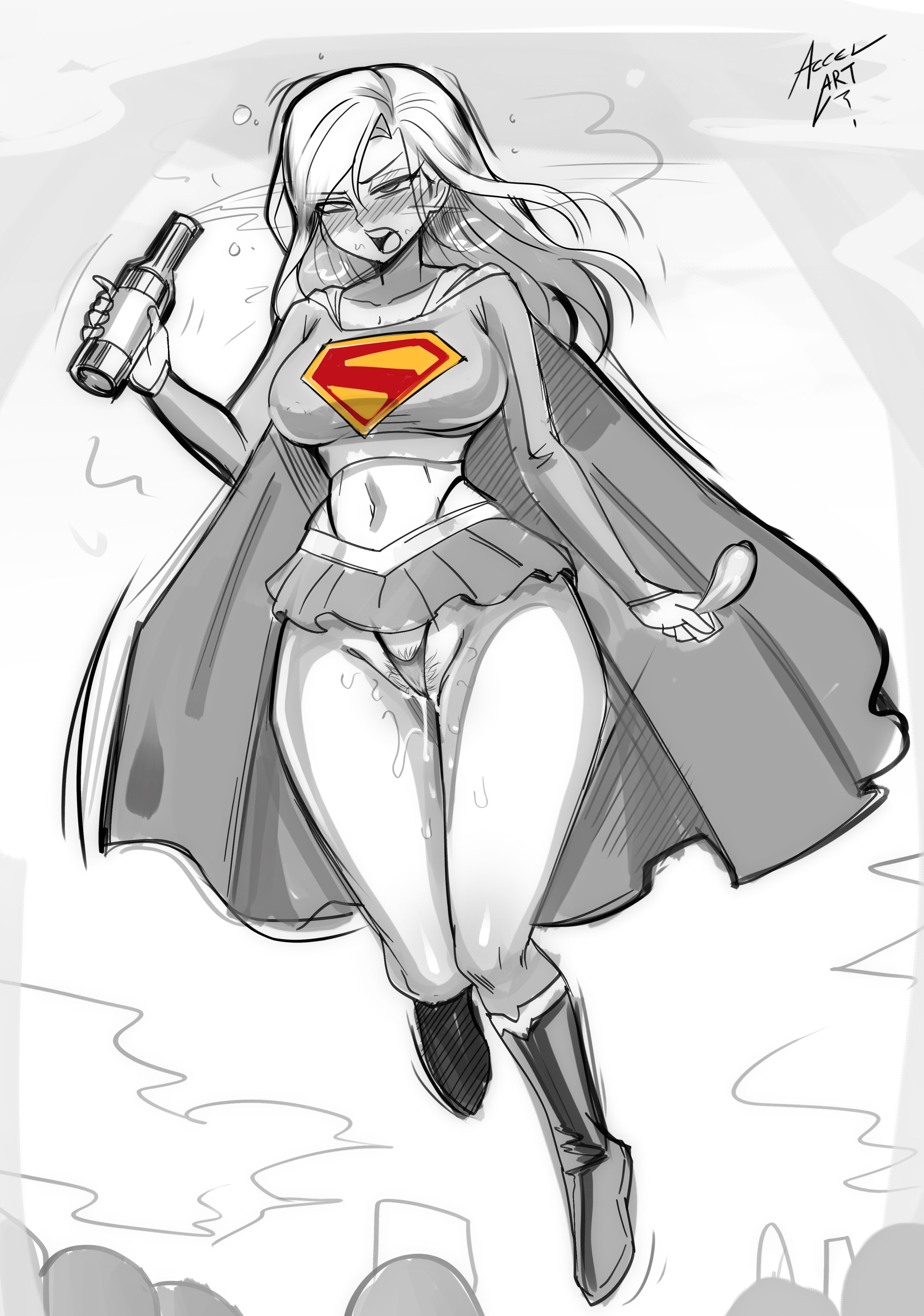 1girls, accelart, alien, alien girl, alien humanoid, big breasts, breasts, condom, condom wrapper, dc, dc comics, dcu, drunk, drunk bubble, female, filled condom, kara zor-el, kryptonian, large breasts, milly alcock, pubic hair, supergirl, supergirl (dcu), superheroine, superman (2025), superman (series)