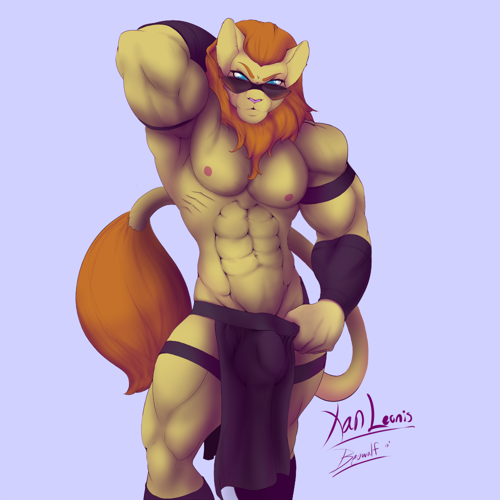 1boy abs anthro beowulf feline fur furry lion loincloth male male_only muscles solo