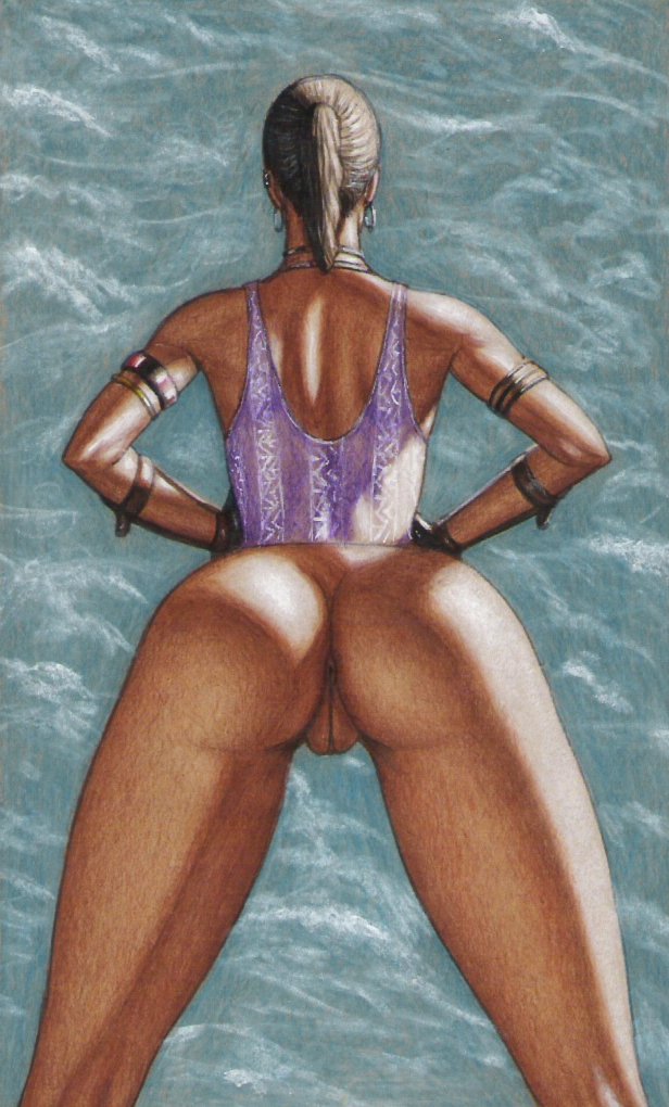 1girls, anus, ass, big ass, big butt, black hair, bottomless, bubble ass, bubble butt, dark skin, dark-skinned female, earrings, edithemad, female, female only, human, human only, pussy, resident evil, resident evil 5, shaved pussy, sheva alomar, solo, solo female, uncensored, vagina