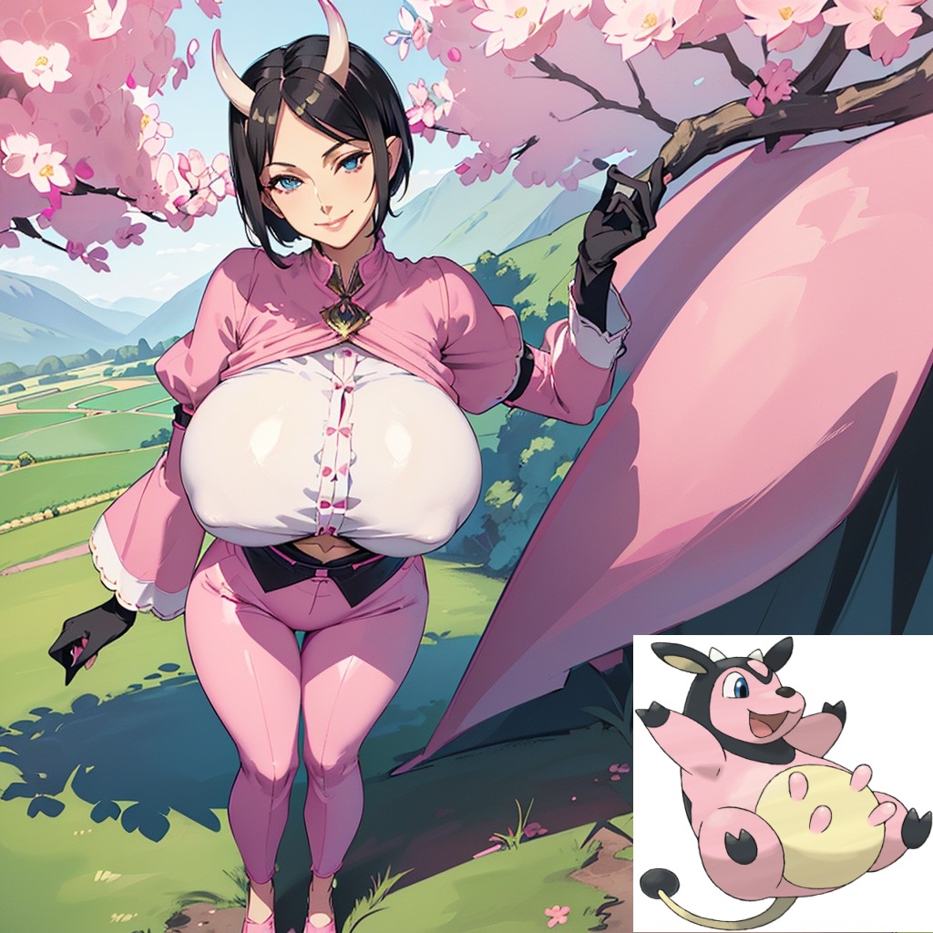 ai_generated humanization mill miltank nintendo pokemon pokemon_(species) pokewomen tagme