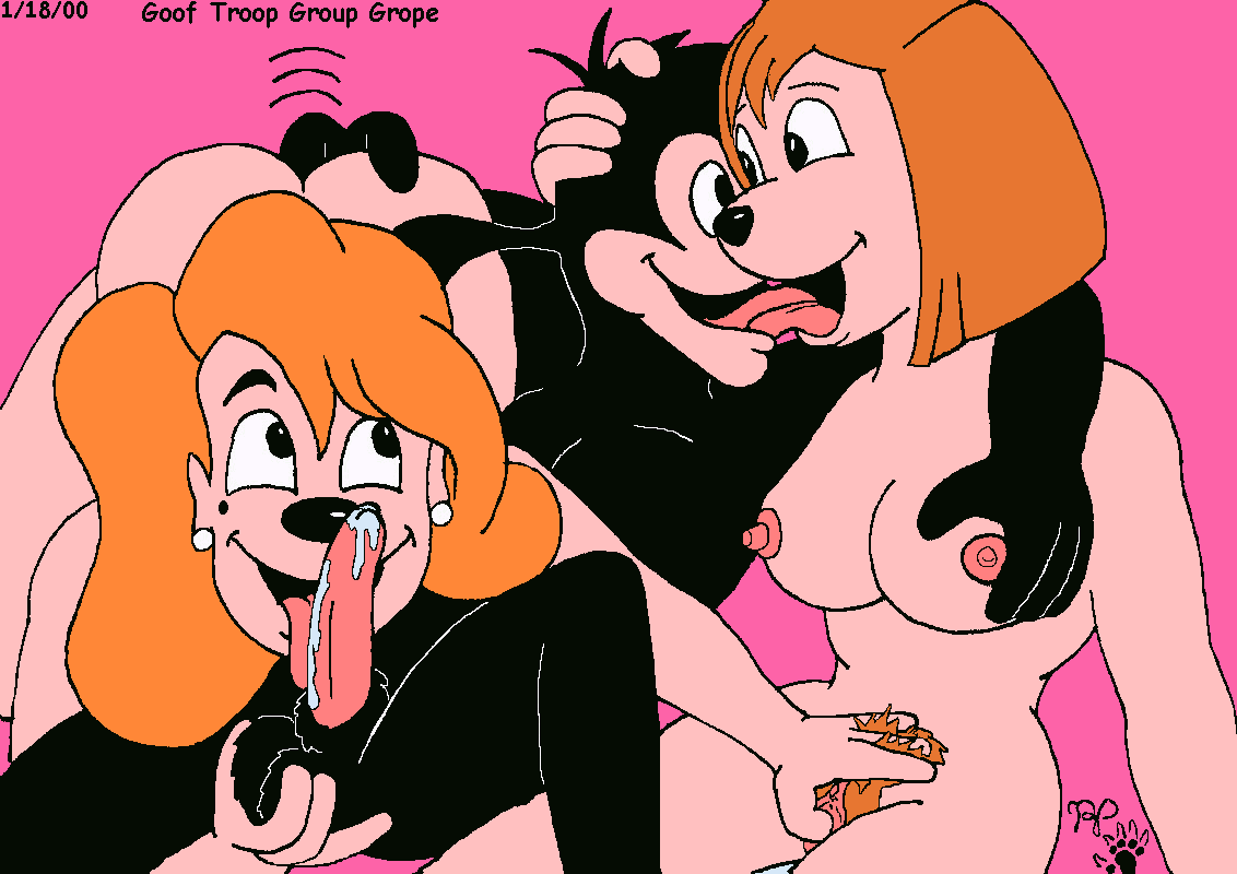 2000 debbie_dune disney female goof_troop kthanid max_goof nipples penis pussy roxanne_(goof_troop) testicles