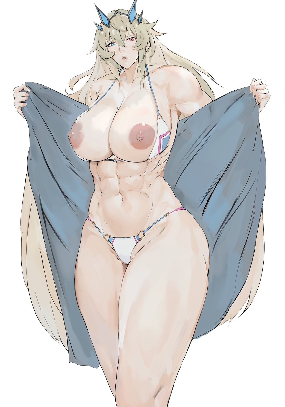 abs barghest_(gawain)_(fate) bikini fate/grand_order fate_(series) female female_only memory342 muscular_female topless