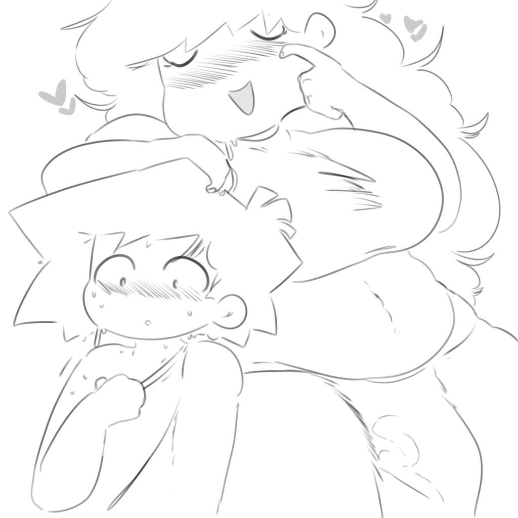 big breasts, bigger futa, blush, breasts, chubby, closed eyes, dani (danielito), danielito, friday night funkin, futa mommy gf, futanari, girlfriend (friday night funkin), heart symbol, lprs, penis out, sweatdrop, sweating, thick thighs, thinking, white background