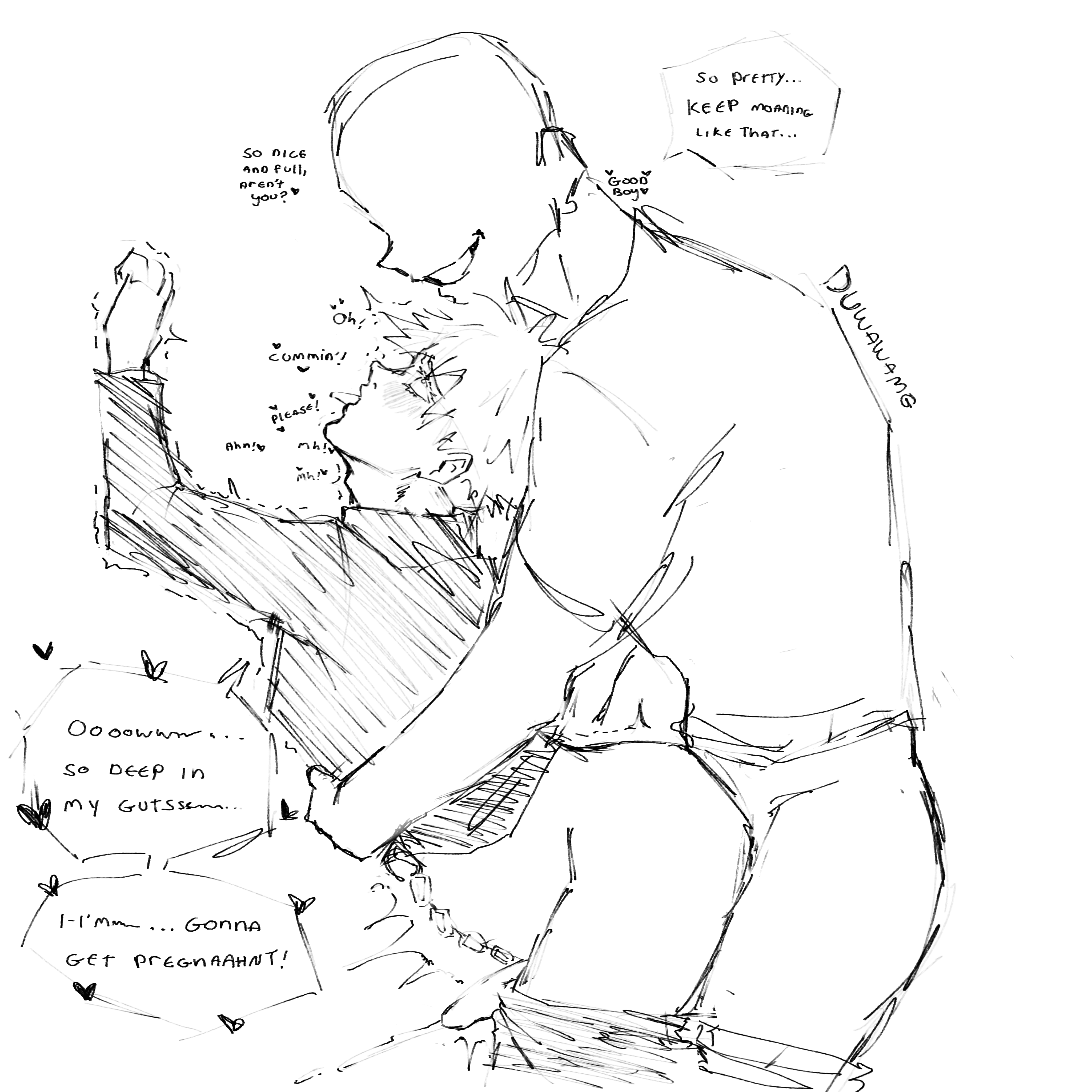 1boy, 2boys, backshots, clothed, clothed sex, clothing, cum, cumming from anal sex, duwawamg (artist), eyes rolling back, fucked from behind, fucked silly, gay, gay sex, heart, jujutsu kaisen, male, male only, meme, mind break, orgasm face, satoru gojo, size difference, stomach bulge, tongue, tongue out, tremble spikes, trembling, twink