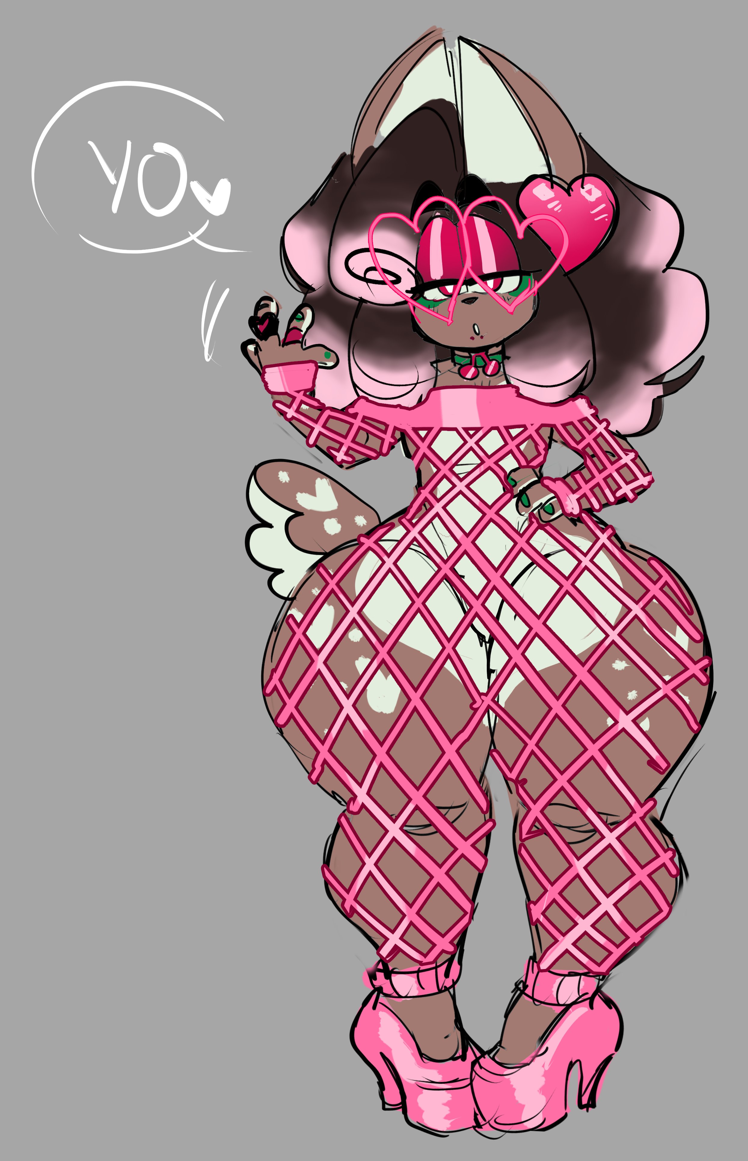 1boys, 2023, 2d, anthro, anthro only, backside, bodily fluids, bodysuit, canid, canine, canis, clapping cheeks, clothing, collar, color, crouching, dog, eyebrows, eyeshadow, eyewear, fat ass, femboy, femboy only, fishnet bodysuit, fishnet clothing, footwear, freckles, fur, furry, genital fluids, girly, glasses, hair, heels, hellhoundzzzzz, hi res, high heels, male, male only, mammal, moochi (deaddoggyskullz), multicolored body, multicolored fur, painted nails, pink clothing, pink fishnets, sketch, solo, speech bubble, tailwag, thick legs, thick thighs, two-tone body, two-tone fur, two-tone hair, voluptuous, voluptuous femboy, voluptuous male, wide hips, wine glass, wkkeezy (artist)