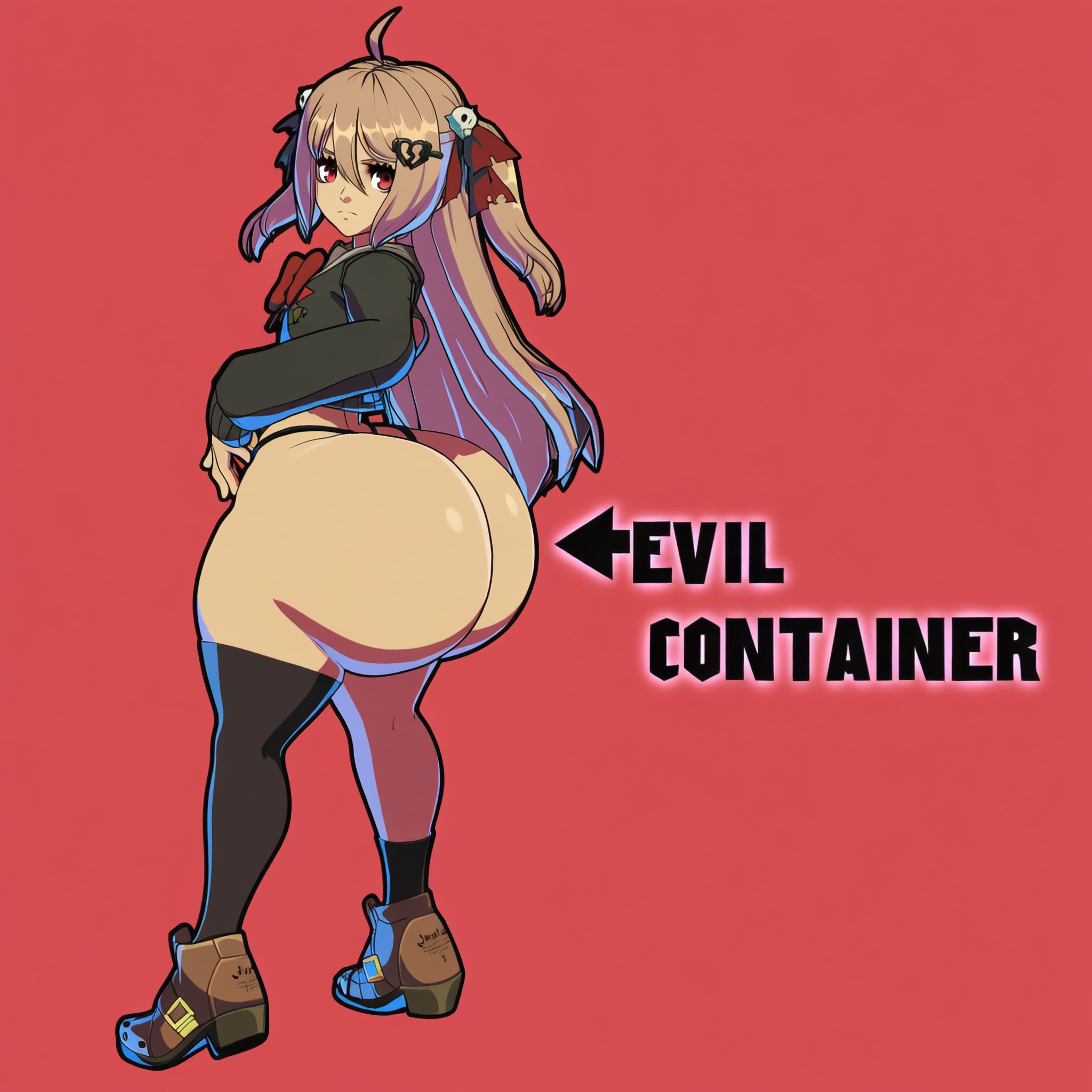 3d (artwork), ai generated, big breasts, bigger & better, breasts, evil container, evil neuro, female, female only, huge ass, indie virtual youtuber, meme, sideass,, vedal ai, virtual youtuber