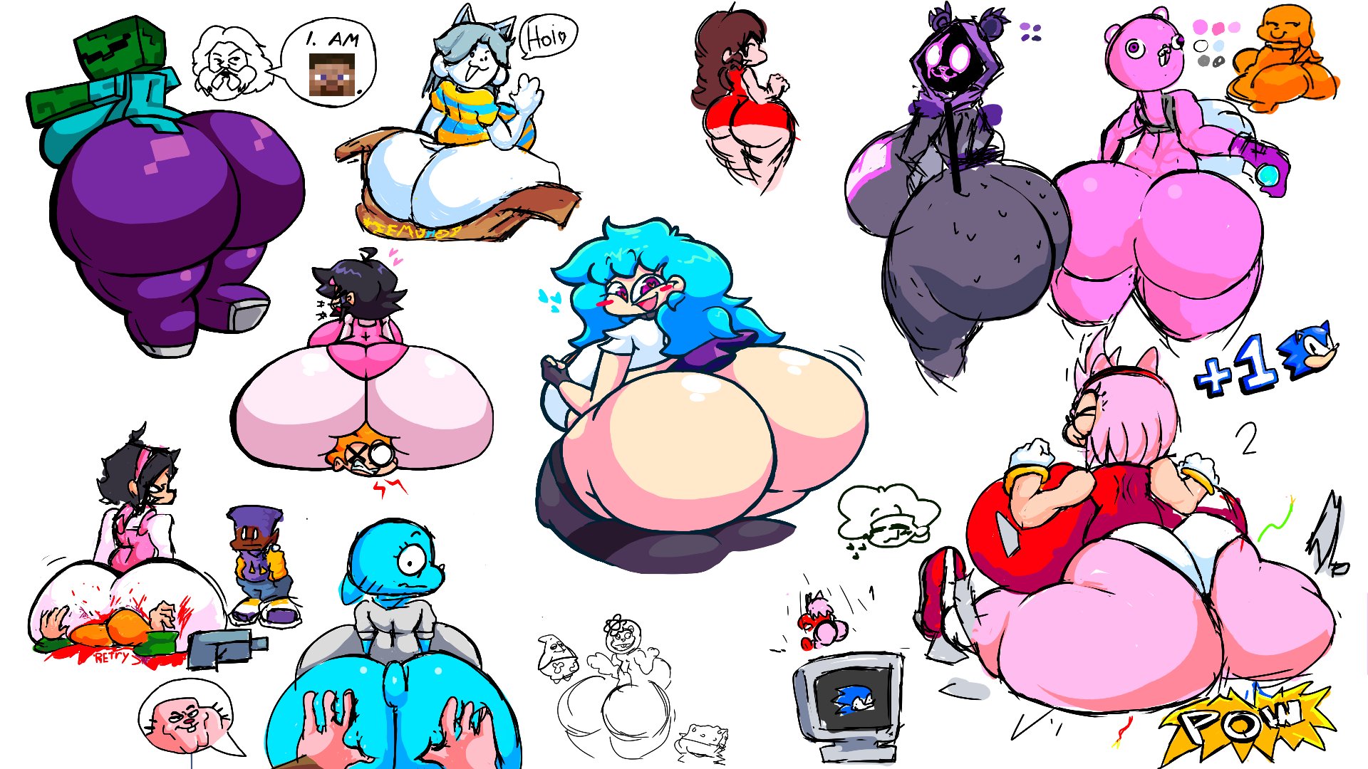 1-up, amy rose, ass, big ass, big breasts, blood, blood puddle, breasts, cartoon network, cuddle team leader, darnell (newgrounds), death, extra life sonic, fortnite, fortnite: battle royale, friday night funkin, girlfriend (friday night funkin), groping ass, huge ass, huge breasts, hyper, hyper ass, hyper breasts, hyper butt, hyper hips, hyper thighs, jack black, large ass, large breasts, male, male death, male ryona, minecraft, mojang, monitor, multiple crossover, nene (newgrounds), nickelodeon, nicole watterson, patrick star, pico (newgrounds), pico's school, raven team leader, richard watterson, sandy cheeks, scarmentor, sitting on another, sitting on person, sky (friday night funkin), skyverse, sonic (series), sonic the hedgehog, sonic the hedgehog (series), spongebob squarepants, spongebob squarepants (character), steve (minecraft), temmie, temmie (undertale), the amazing world of gumball, thick thighs, undertale, undertale (series), wide hips, xxturkiaxx, zombie (minecraft)