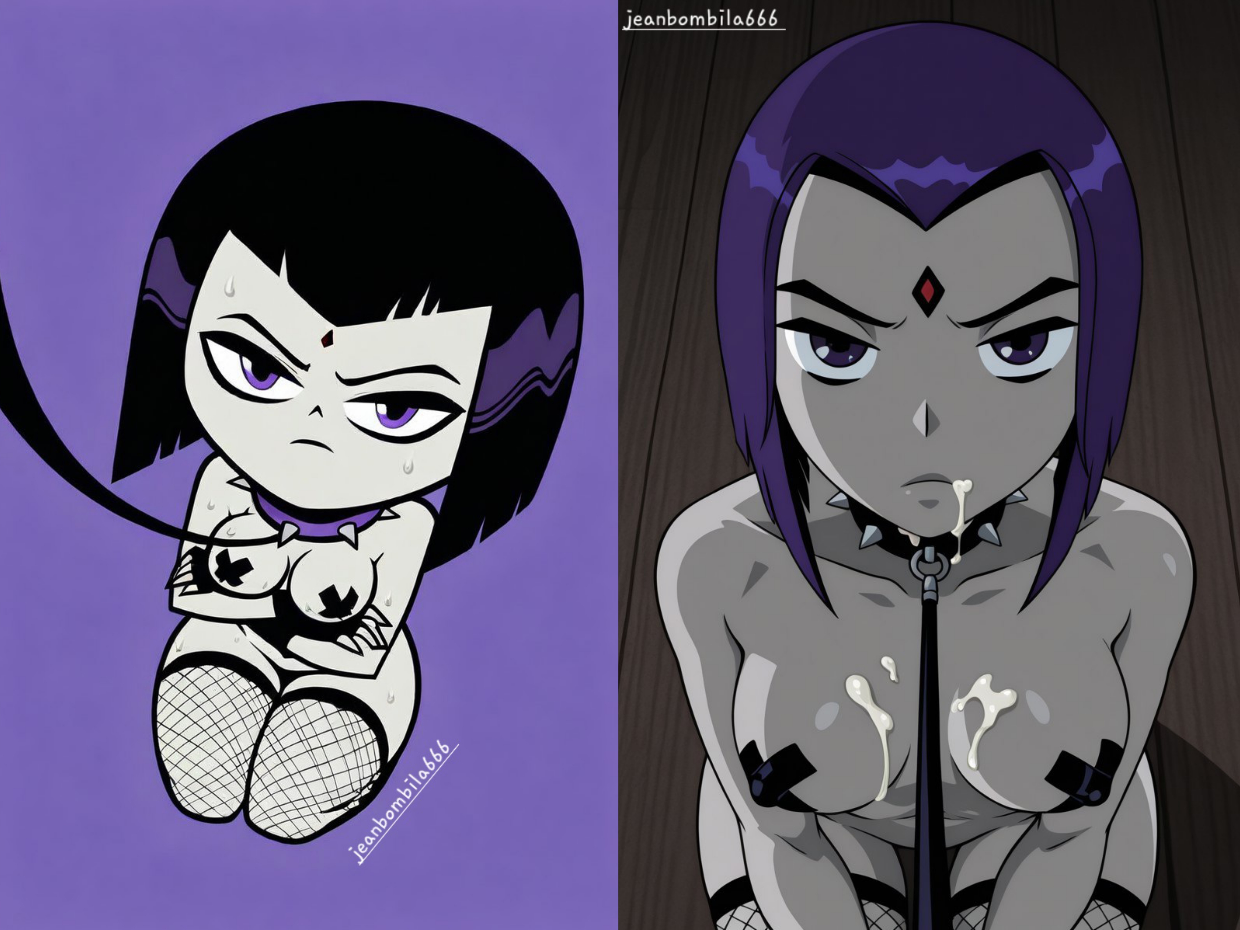 1girls, ai generated, alternate breast size, ass, blush, breasts, cartoon network, dc, dc comics, female, female only, goth, goth girl, jeanbombila666, panties, pussy, pussy juice, raven, raven (dc), small breasts, solo, teen titans, teen titans go