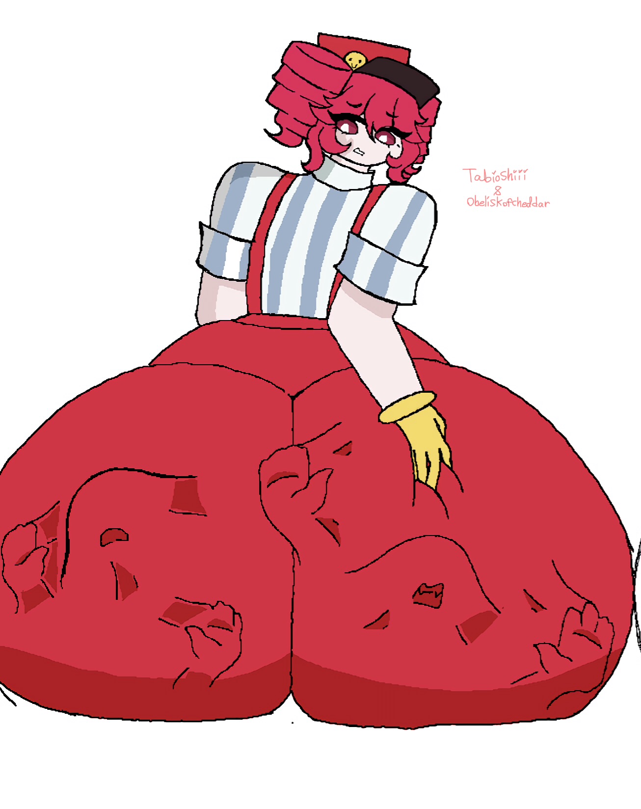1girls, absorption, absorption vore, ambiguous consent, ambiguous gender, ambiguous prey, anal vore, big ass, bulge, bulge through clothing, bulge under clothes, butt bulge, embarrassed, embarrassed female, female, grabbing ass, grabbing own ass, huge ass, hyper, hyper ass, kasane teto, kasane teto (sv), massive ass, mesmerizer (vocaloid), mesmerizer teto, noncon, nonconsensual, obeliskofcheddar, struggling, struggling prey, tabioshiii, vore