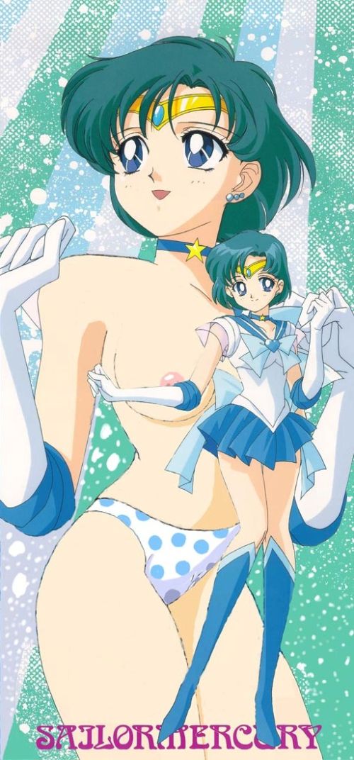 1girls 90s accurate_art_style ami_mizuno bishoujo_senshi_sailor_moon clothing edit female itou_ikuko nude_filter official_art panties sailor_mercury skirt small_breasts tagme