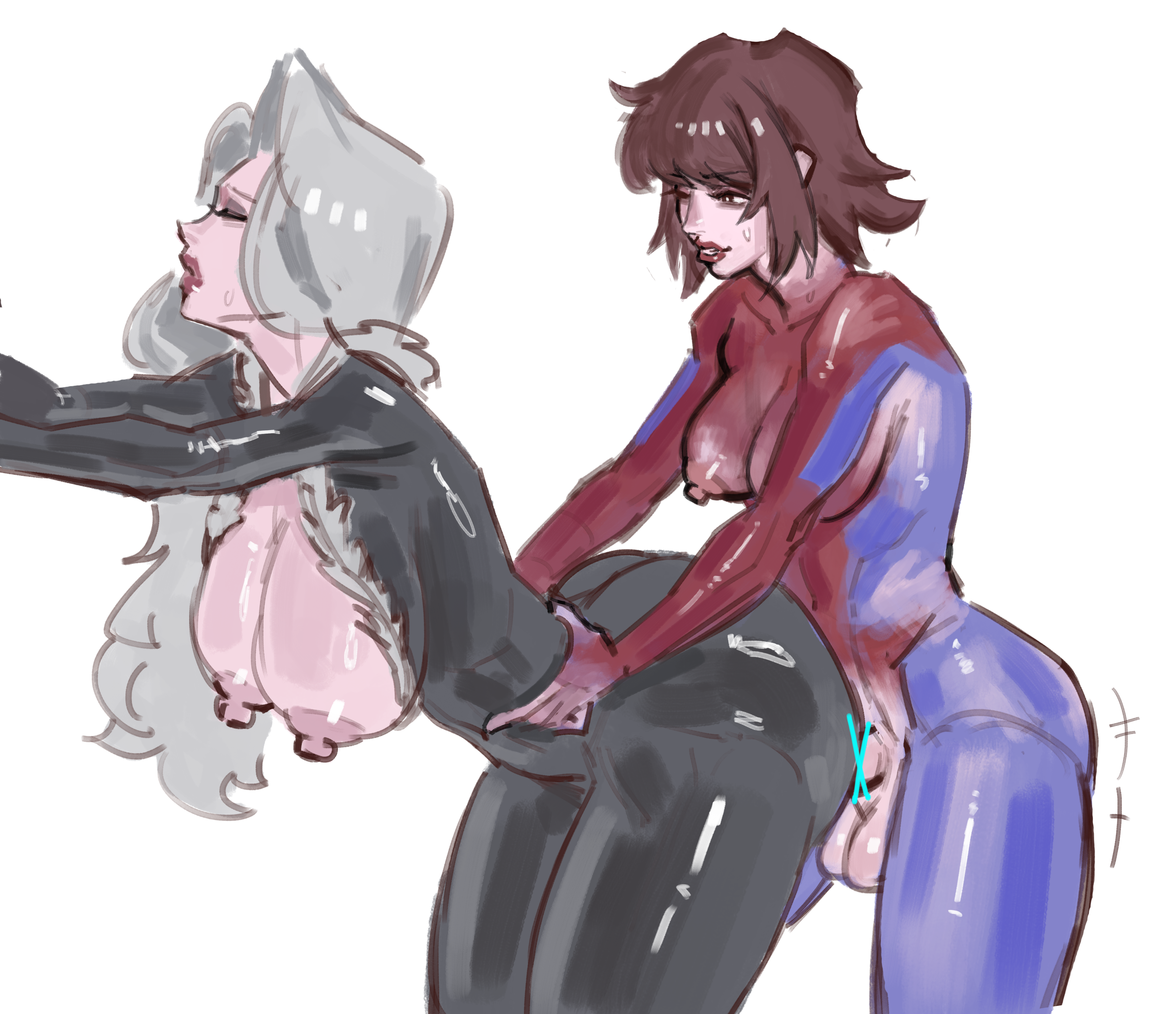 1futa, 1futanari, 1girls, 2026, areola, areolae, ass, big ass, big breasts, big butt, black cat (marvel), bodysuit, breasts, breasts out, brown hair, bursting breasts, butt, cleavage, cock, color, colored, curvaceous, curvaceous body, curvaceous female, curvaceous figure, curvaceous hips, curvy, curvy body, curvy female, curvy figure, curvy hips, duo, felicia hardy, female, from behind, from behind position, futa, futa/female, futanari, futanari/female, genderswap, genderswap (mtf), hips, holding partner, holding partner's hips, hourglass figure, huge ass, huge breasts, huge butt, large ass, large breasts, large butt, light skin, light-skinned female, lollol, long hair, marvel, marvel comics, massive ass, massive breasts, massive butt, nipples, penetration, penetration from behind, penis, penis in ass, peter parker, petra parker, pinup, red lipstick, rule 63, seductive, seductive look, seductive pose, sex, sex from behind, shiny, shiny breasts, shiny clothes, shiny skin, short hair, skin tight, spider-man, spider-man (series), spider-woman, testicles, thick, thick ass, thick breasts, thick butt, thick hips, thick thighs, tight clothes, tight clothing, unmasked, voluptuous, voluptuous female, white background, white hair, wide hips