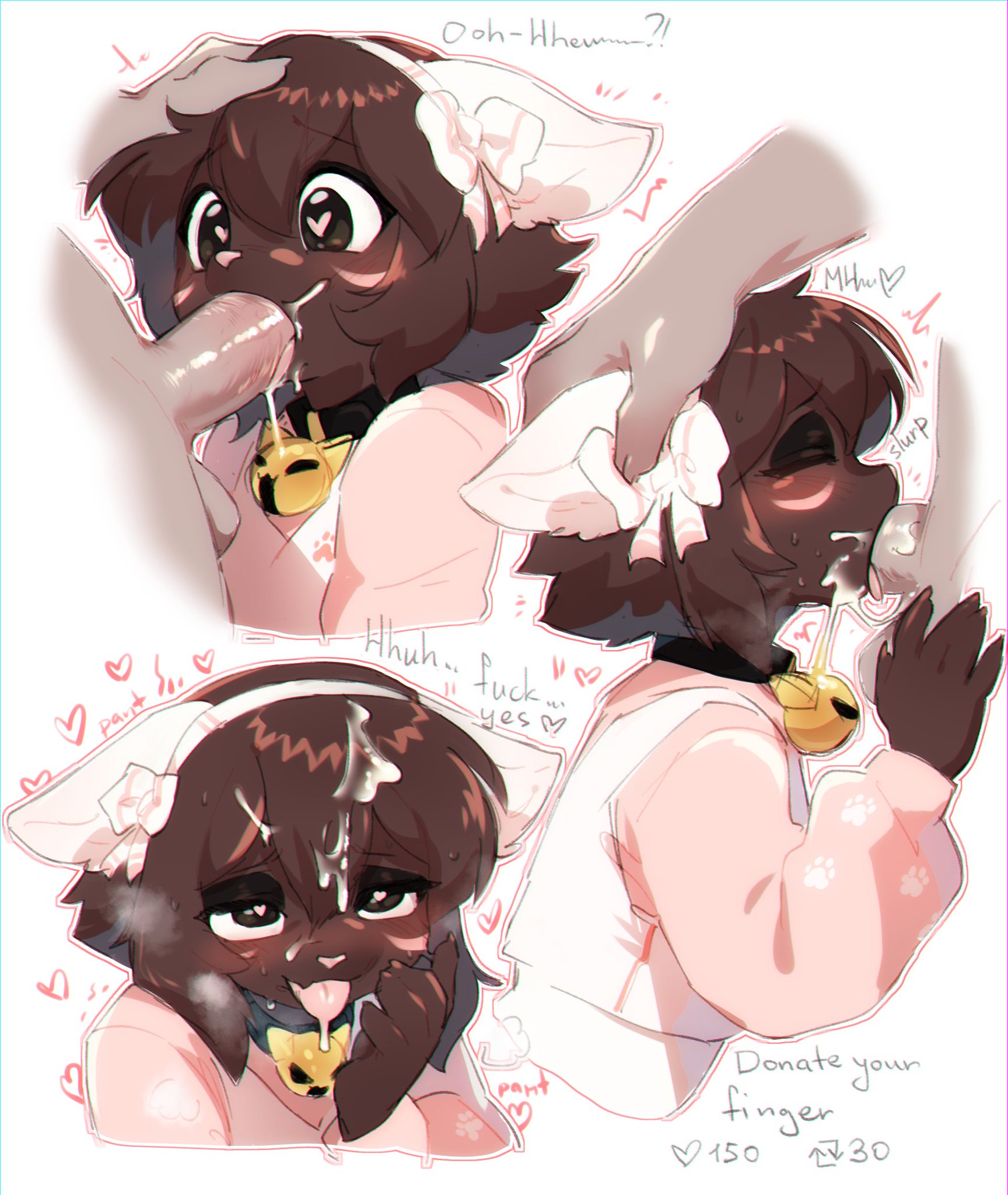 anthro, anthro penetrated, blowjob, character request, cum in mouth, cum inside, cumcum on face, femboy, heart-shaped pupils, male, tagme, vallshad