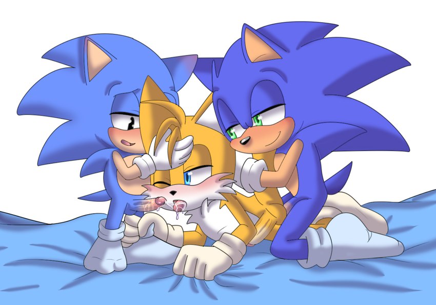 anal anal_sex angelofhapiness blonde_hair blue_eyes blue_hair classic_sonic fox gay gay_sex gloves green_eyes hedgehog hi_res m/m/m male male_on_male male_only miles_prower miles_tails_prower sega smaller_male sonic_(series) sonic_generations sonic_the_hedgehog sonic_the_hedgehog_(series) tagme tails tails_the_fox threesome young younger_male