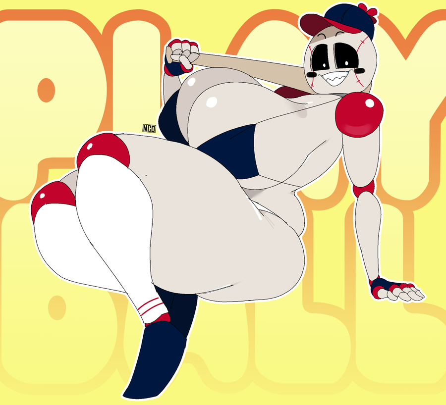 baseball_bat baseball_cap behemaid bra five_nights_at_freddy's five_nights_at_freddy's:_security_breach five_nights_at_freddy's_2 huge_breasts toy_chica_(fnaf) yeehawt0wn