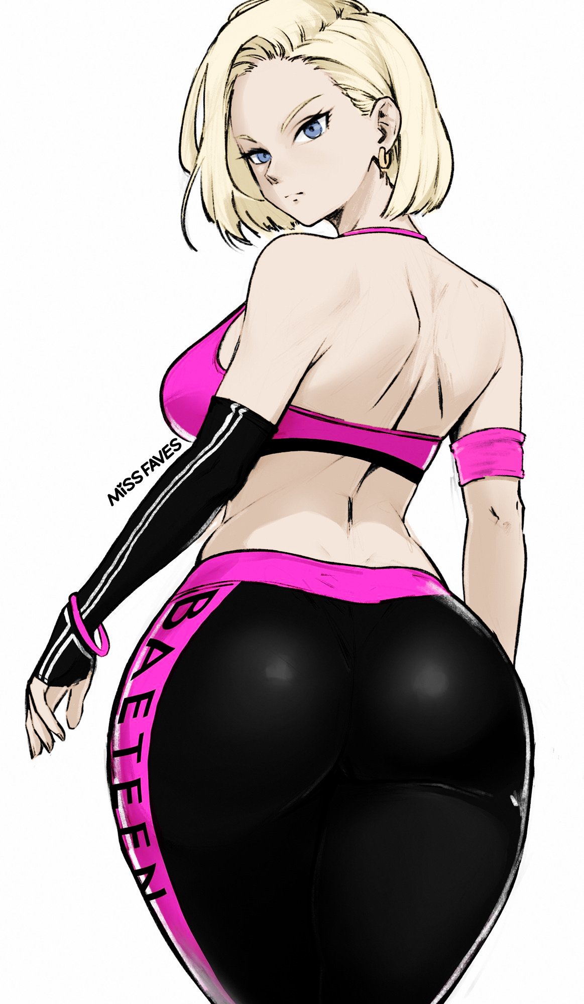 1girls ajaycolor android_18 armband artist_name ass ass_focus back_view blonde_hair blue_eyes booty_shorts bouncing_breasts bracelet breasts color color_edit colored colored_inner_hair colored_sketch colored_skin commission curvy dat_ass dimples_of_venus dragon_ball dragon_ball_z earrings exercise female female_only huge_ass huge_breasts long_breasts missfaves pink_shorts short_hair short_hair_female short_shorts shorts shoulder_blades shounen_jump sideboob solo sports_bra sportswear tank_top thighs tight_clothing treadmill walking wide_hips workout workout_clothes yoga_shorts