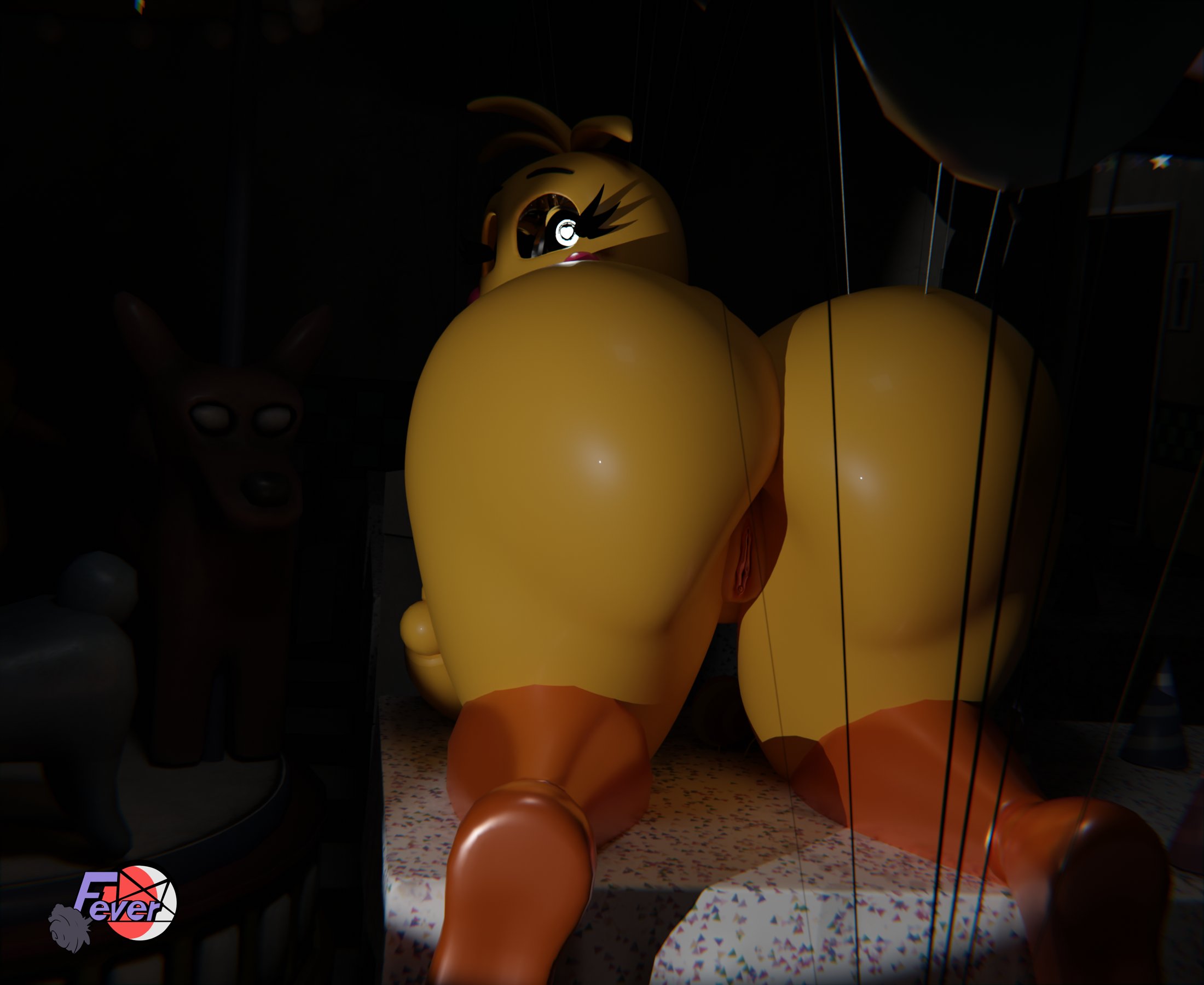 1girls, 3d, animatronic, anus, anus peek, ass, big ass, big butt, eyelashes, fat ass, fat butt, female, female only, feversfm, five nights at freddy's, five nights at freddy's 2, heart, heart-shaped pupils, huge ass, huge butt, looking at viewer, looking back, looking back at viewer, naked, pussy, robot, scottgames, sfm, solo, source filmmaker, thick ass, thick butt, toy chica (fnaf), toy chica (love taste)