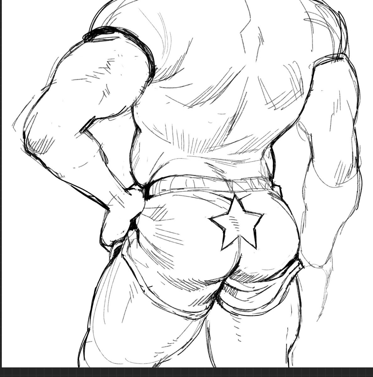 ass, ass focus, bara, big ass, big butt, black and white, bubble ass, bubble butt, dat ass, dat butt, dispatch (game), fat ass, fat butt, huge ass, huge butt, large ass, large butt, male, male only, muscular, muscular male, phenomaman, round ass, round butt, solo, thick ass, thick butt, valentitans, work in progress