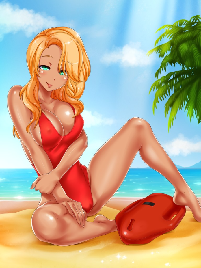 blonde_hair busty_biz female green_eyes life_guard pamela_(busty_biz)