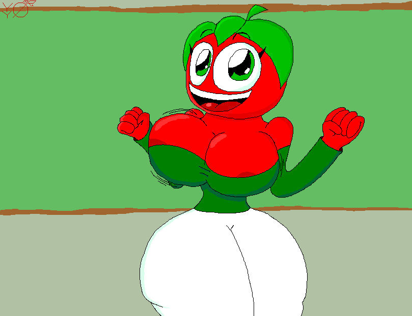 1girls 2024 5_fingers adorable amateur_artist anthro anthrofied areola big_breasts bouncing_breasts breasts busty cleavage clothed clothing cute female fruit fruit_humanoid green_shirt jiggle jiggling_breasts js_paint mr._y0-y0! ms_paint no_bra original original_character pants red_body red_skin self_upload shirt tagme teacher thick_thighs thunder_thighs tomato tomato_teacher_(tansau) voluptuous white_pants wide_hips