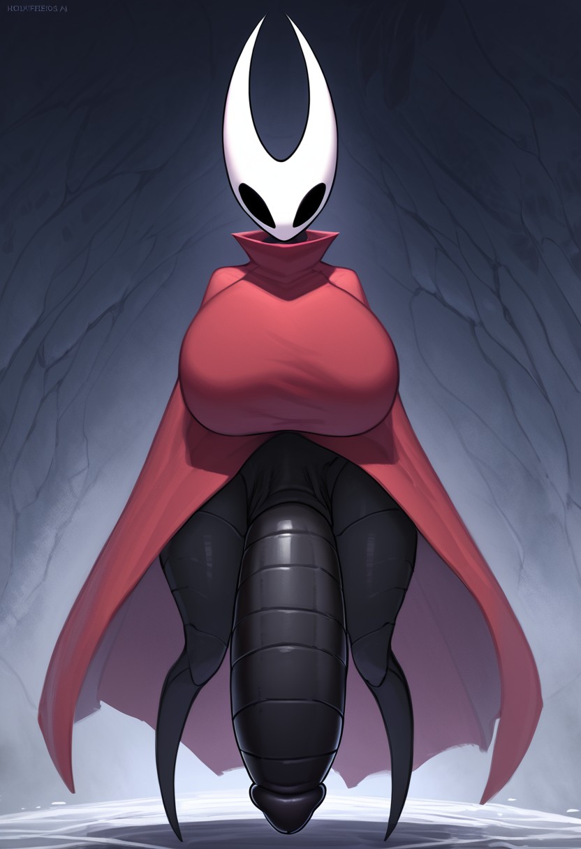 1futa, ai generated, big, big breasts, breasts, futa only, futanari, hollow knight, hornet (hollow knight), huge breasts, huge cock, hyper penis, intersex, penis, red cape, solo, solo focus, solo futa, thick penis, thick thighs
