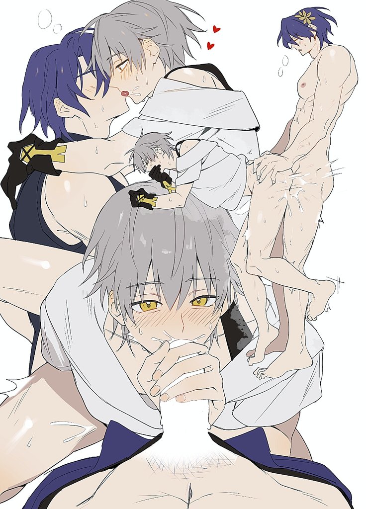 2boys, blowjob, caelus (honkai: star rail), dr. ratio (honkai: star rail), gay, honkai: star rail, male, male only, yaoi