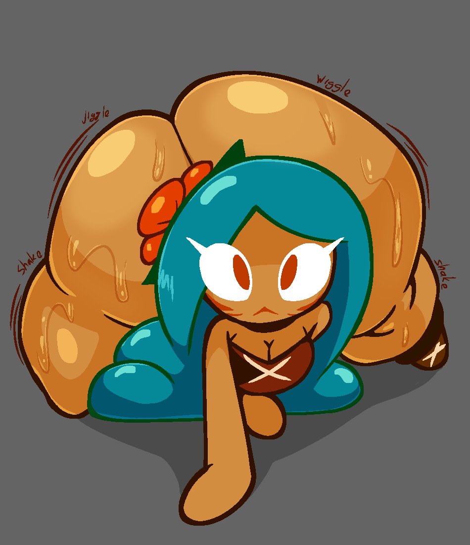 1girls ass ass_bigger_than_head ass_focus ass_up b23 cookie cookie_run cyan_hair female female_only huge_ass mob_face nanodude78 orange_flower shortstack simple_background simple_eyes small_breasts sweat sweaty sweaty_butt tagme teal_hair tiger_lily_cookie