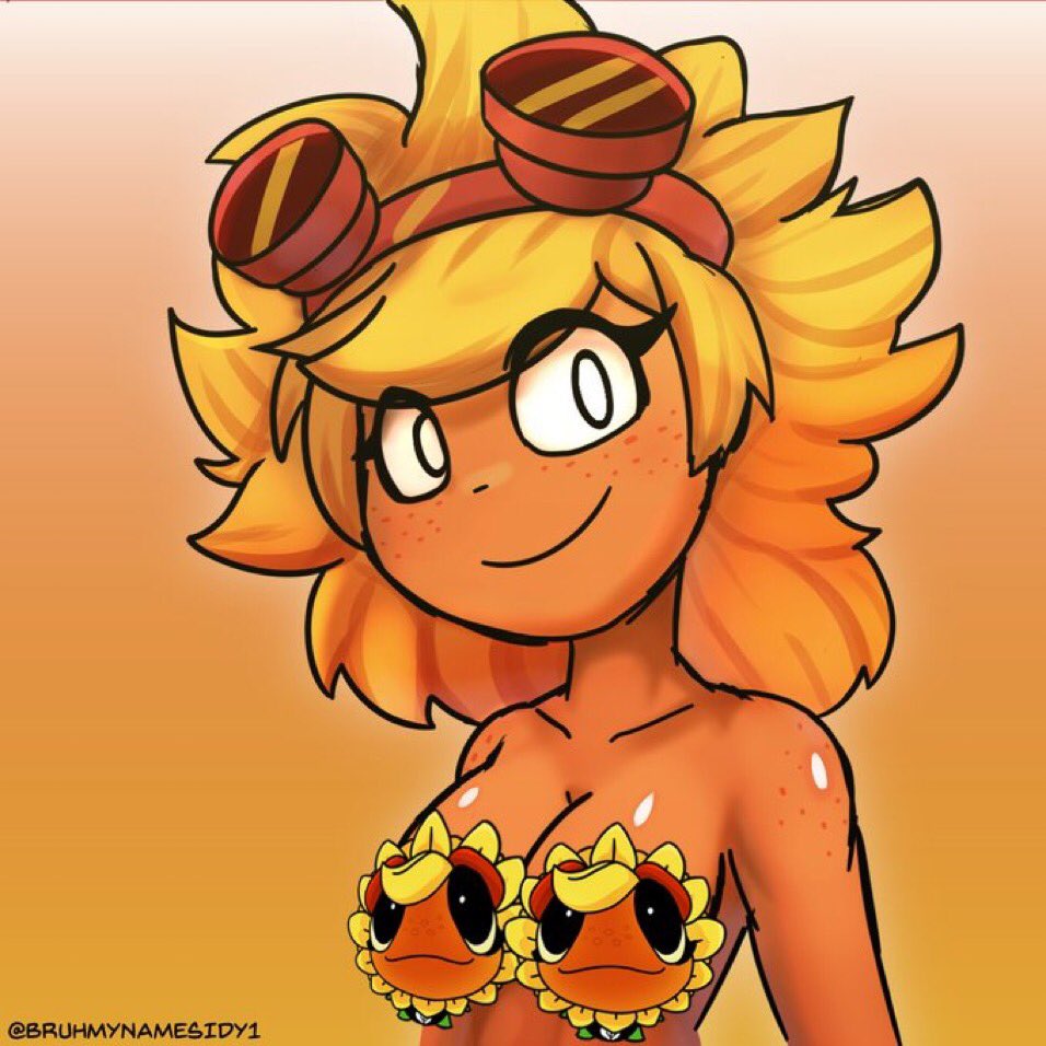 bruhmynameisdy1 bruhmynameisdylan censored censored_breasts censored_nipples goggles goggles_on_forehead humanized plants_vs_zombies plants_vs_zombies:_heroes pvz solar_flare_(peargor) solar_flare_(pvz) sunflower sunflower_(pvz) tagme tomboy