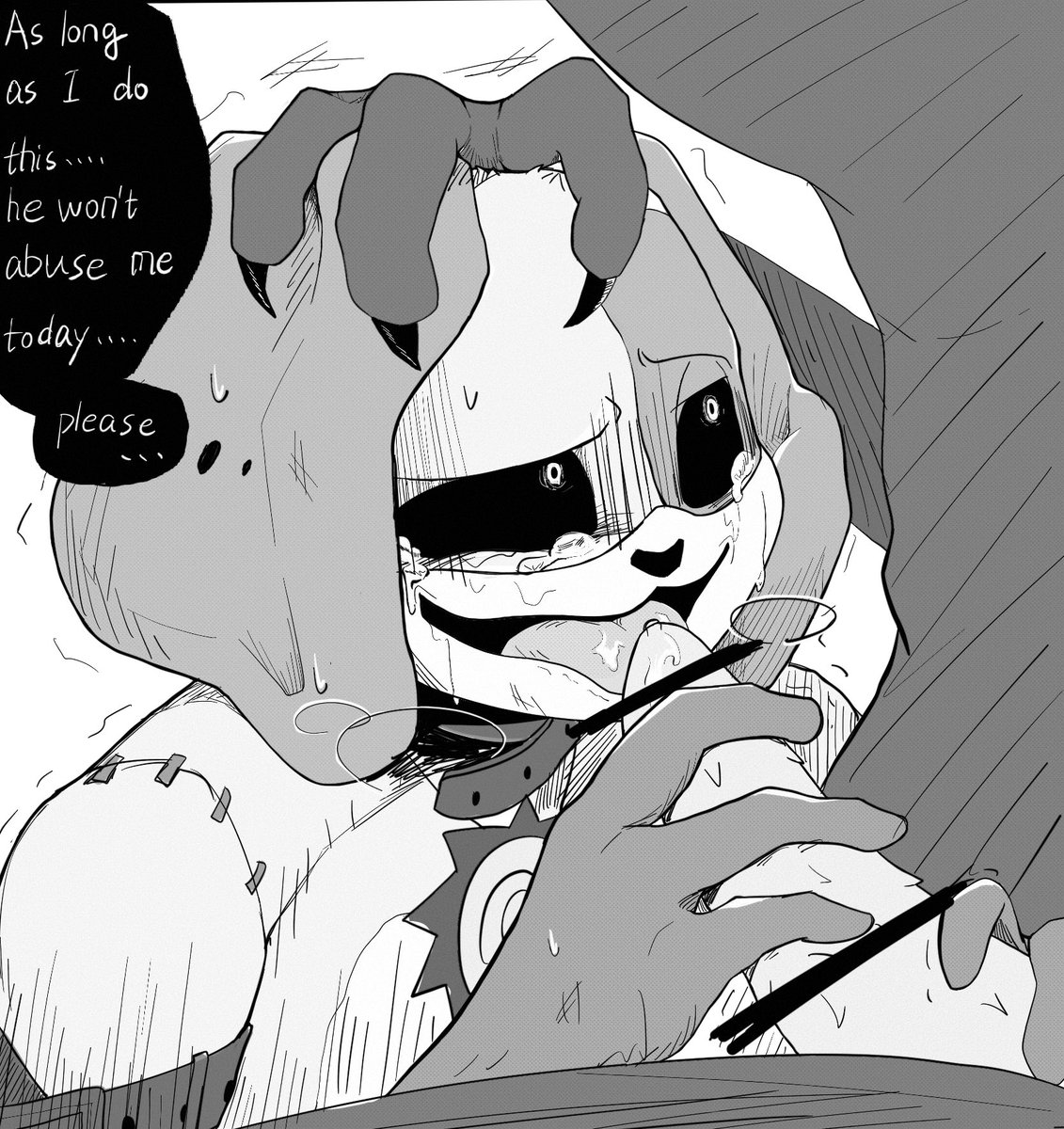 2boys, black and white, catnap (poppy playtime), critters (poppy playtime), dogday (poppy playtime), furry only, licking, licking penis, male, male only, male/male, no humans, penis, poppy playtime, poppy playtime (chapter 3), simple background, simple shading, smiling critters