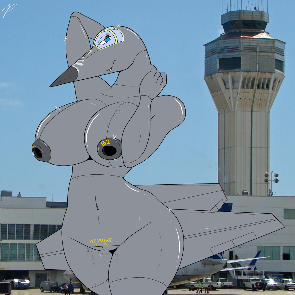 1:1 aeromorph aircraft airport anthro boobs breasts color day female female_only front_view glowing glowing_body glowing_skin hand_behind_head jet living_machine metal metal_body metallic metallic_body nipples nude outdoors personification pose shiny shiny_body shiny_skin solo tagme tits vehicle zp92