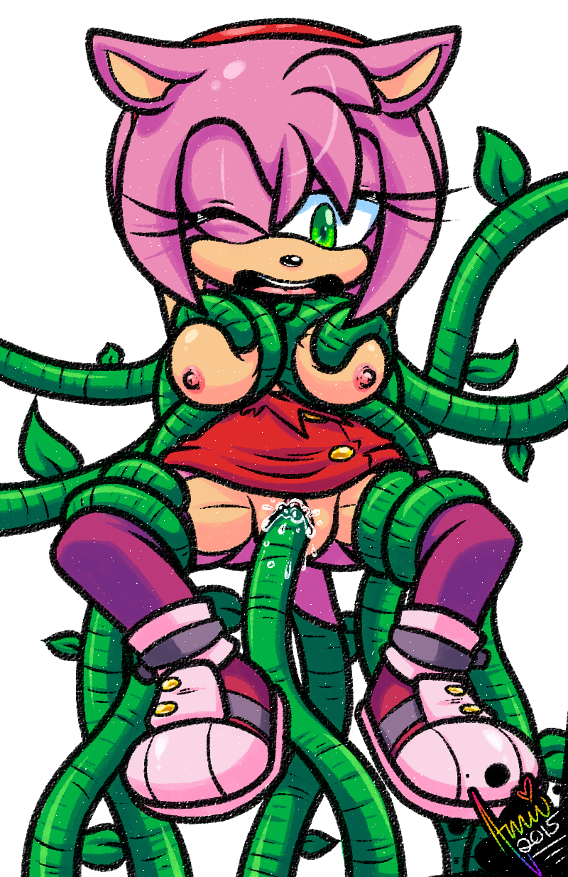 amuzoreh amy_rose breasts female hedgehog mammal penetration sonic_(series) tentacle vaginal_penetration