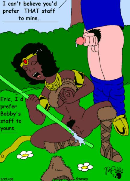 1girls 2000 dark-skinned_female dark_skin diana_the_acrobat dungeons_and_dragons dungeons_and_dragons_(cartoon) eric_the_cavalier female human interracial male nipples pale_skin partial_male penis pussy tagme unshaved_pussy weapon