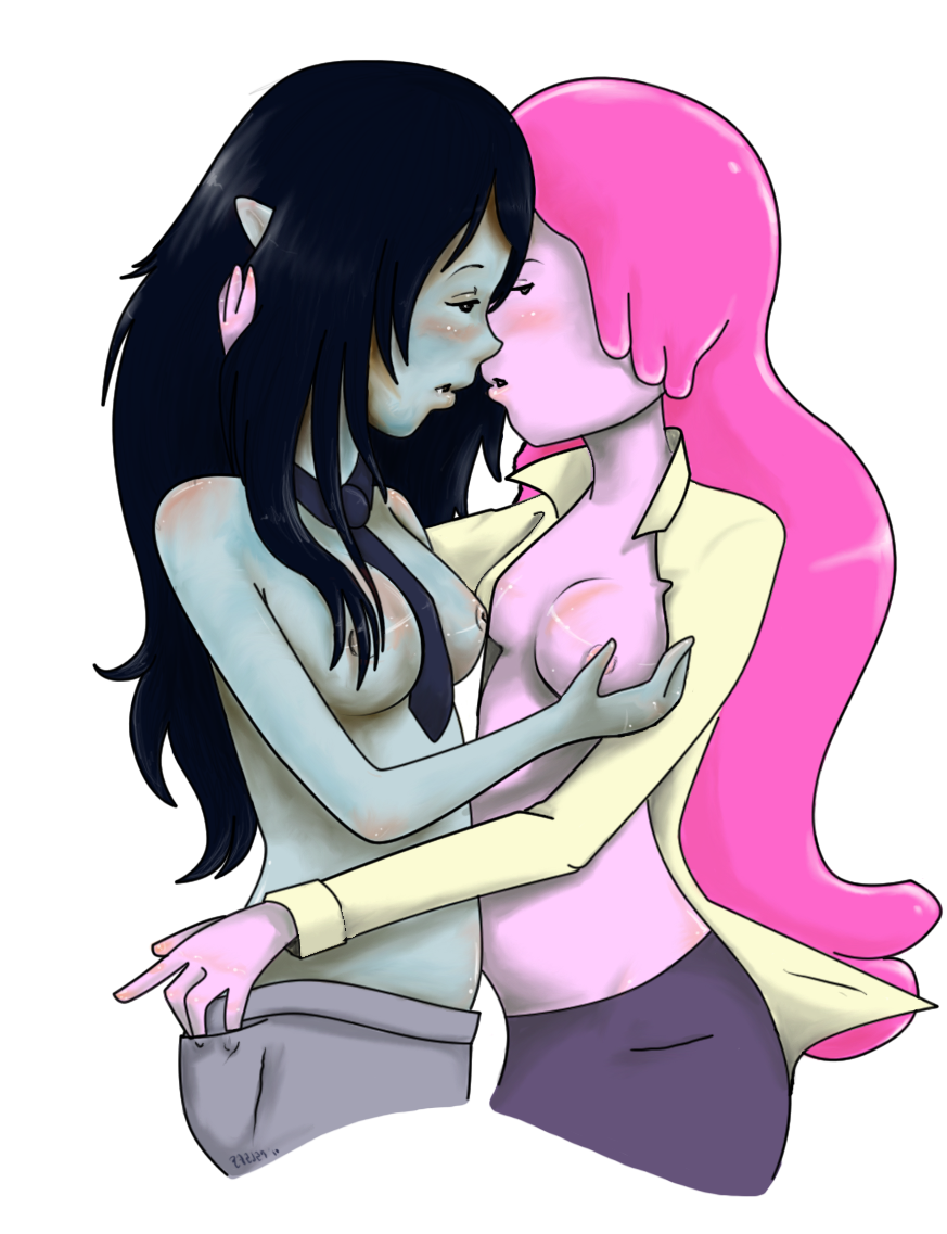 2girls adventure_time female female_only marceline multiple_girls princess_bubblegum raevenilonka tagme vampire yuri